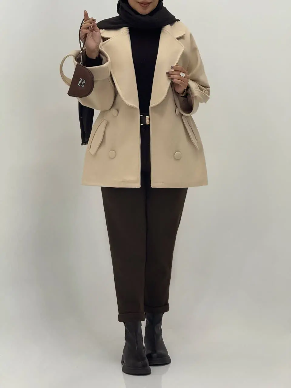 3806-پالتو آستردار آهو